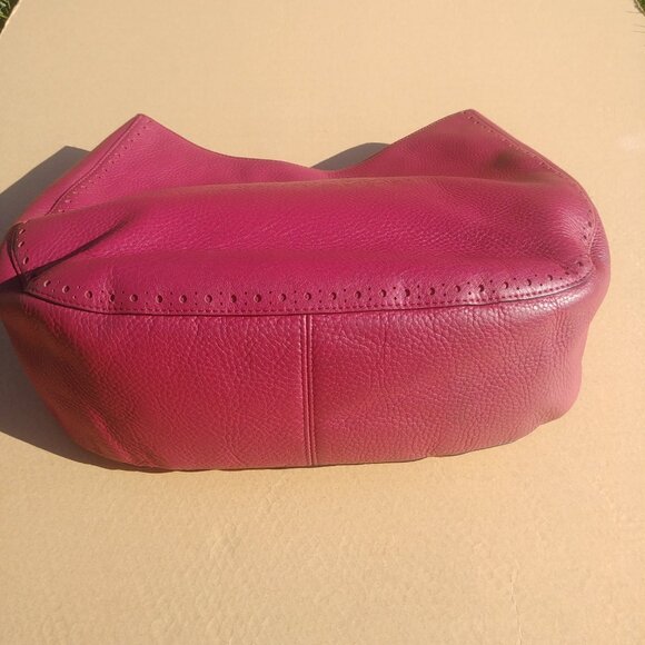 Kate Spade large shoulder bag purse 100% cow leather raspberry pink burg… - Picture 7 of 15